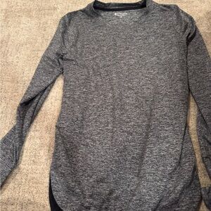Athleta long sleeve athletic top black/white/grey